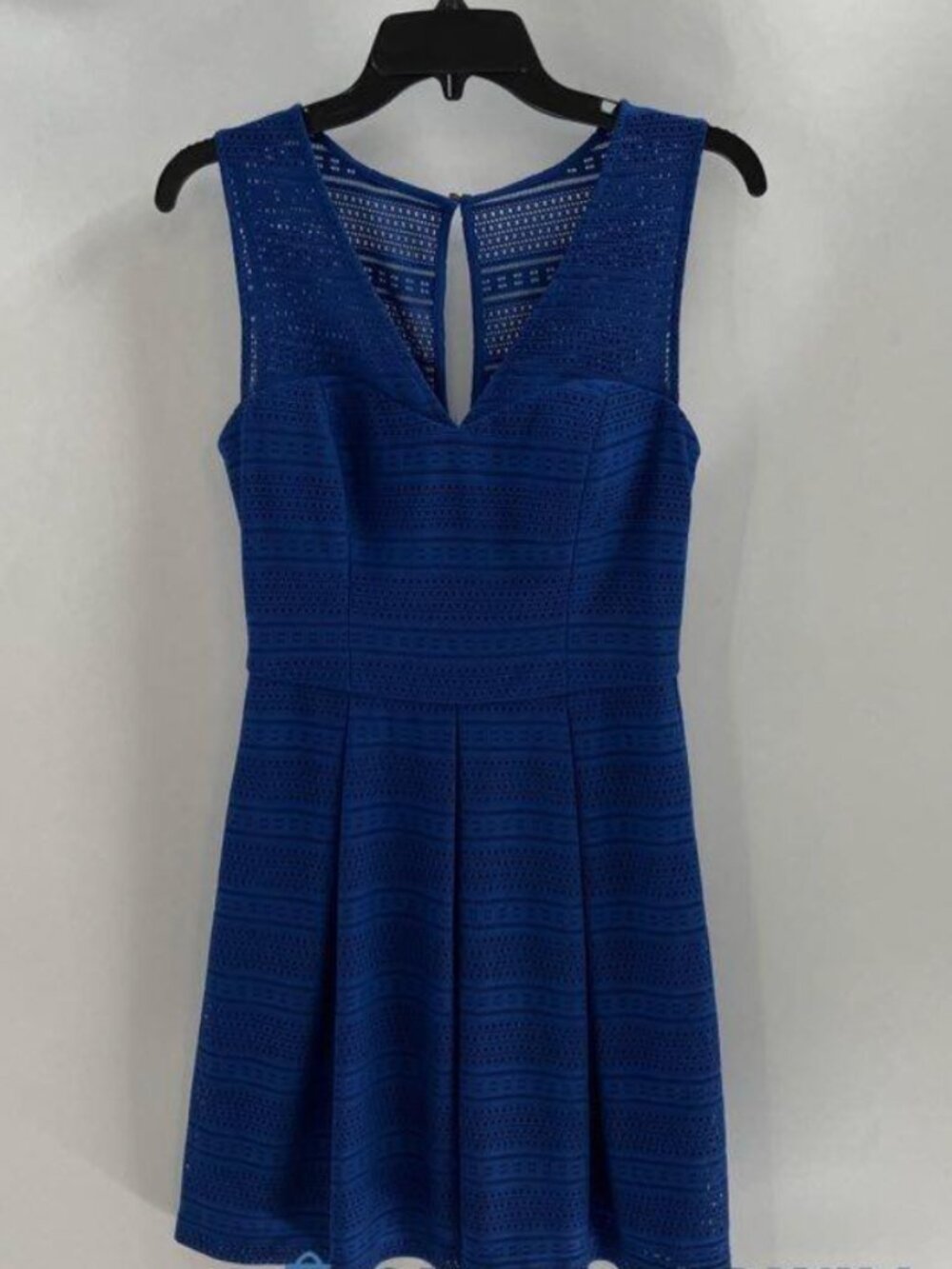 GUESS Royal Blue Ribbed Bodycon Dress - Size 6 - Picture 2 of 5